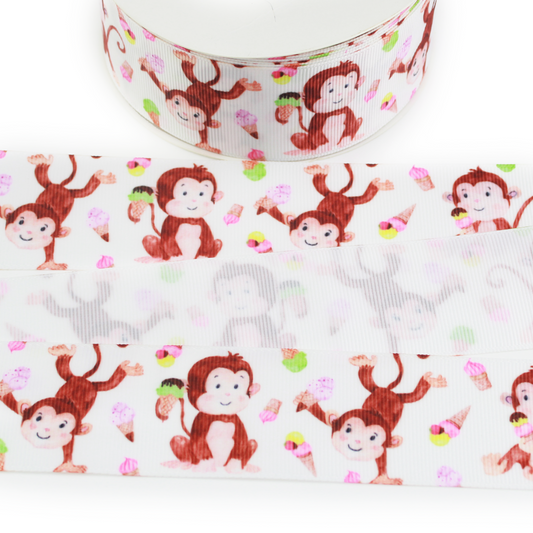 Monkeys with Ice Cream Grosgrain Ribbon