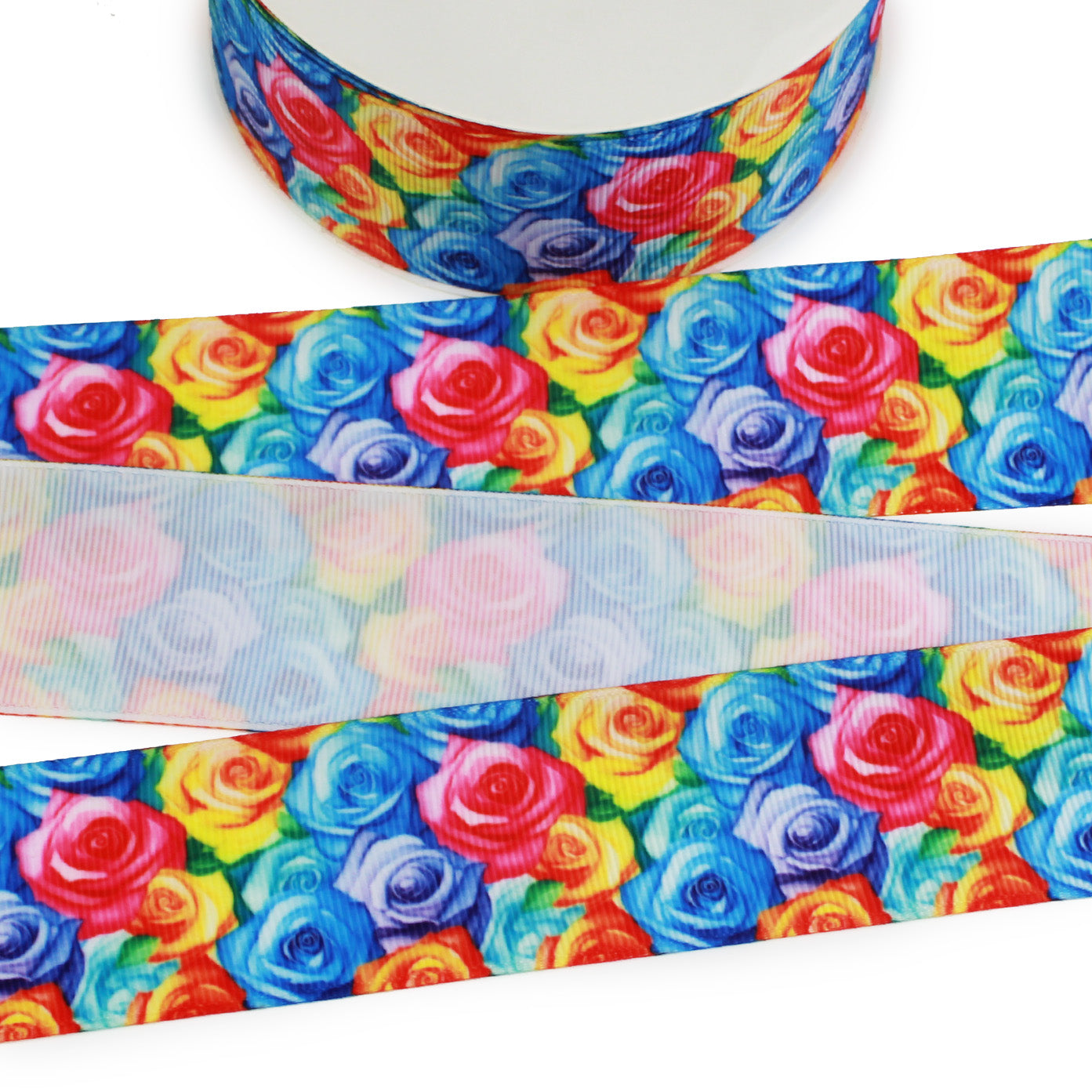 Rainbow Roses Grosgrain Ribbon