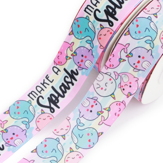 Narwhals Grosgrain Ribbon