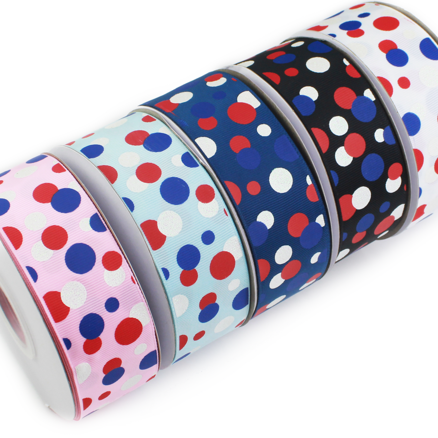 Patriotic Confetti Dots Grosgrain Ribbon