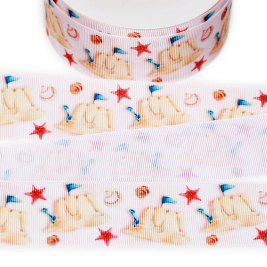 Sand Castles Grosgrain Ribbon