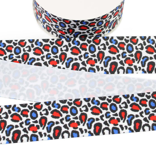 Patriotic Leopard Grosgrain Ribbon