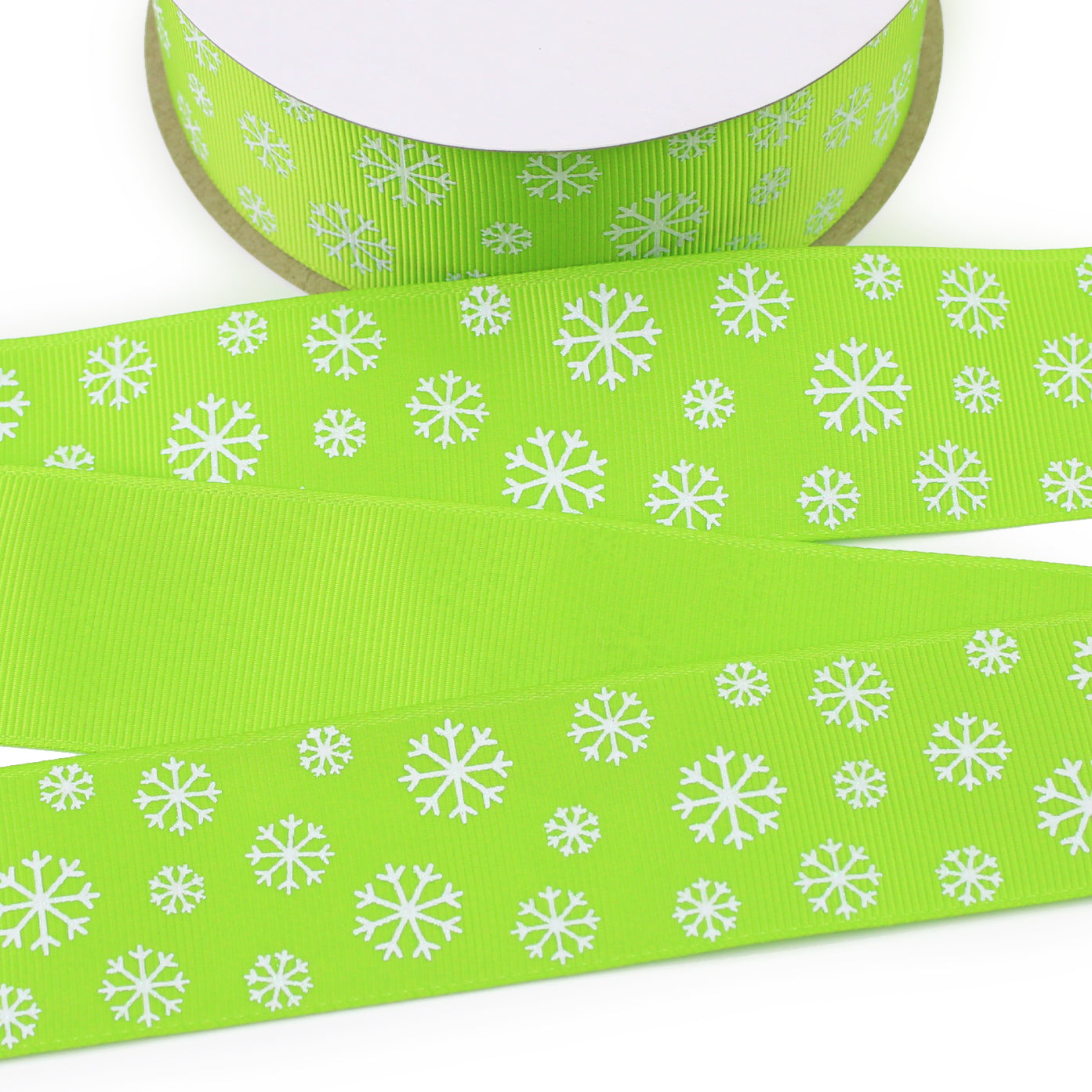 White Snowflakes Grosgrain Ribbon