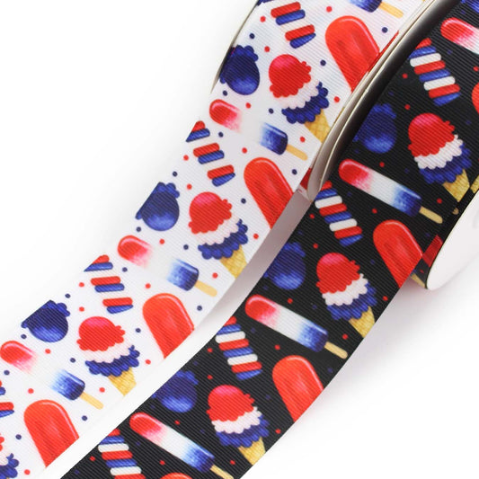 4th of July Ice Cream Grosgrain Ribbon