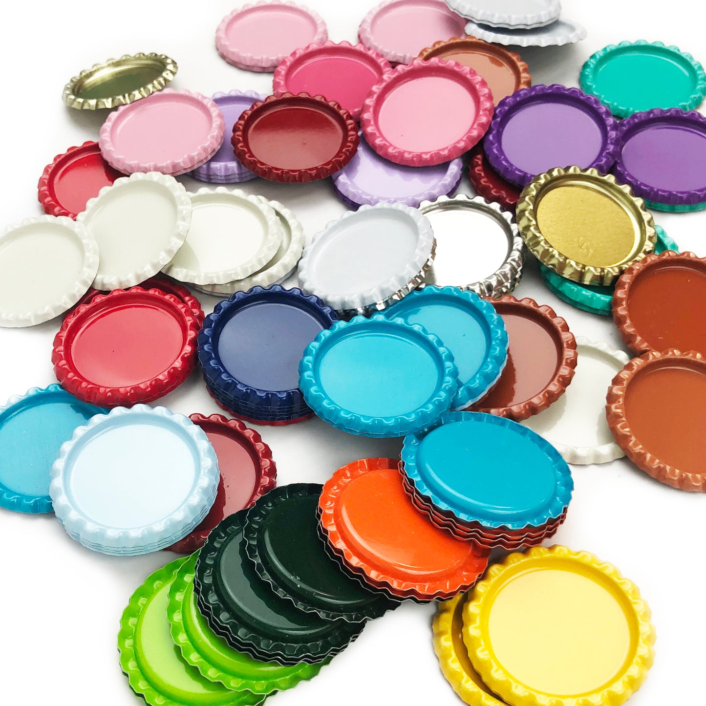 Flattened Metal Bottle Caps Assortment Bag