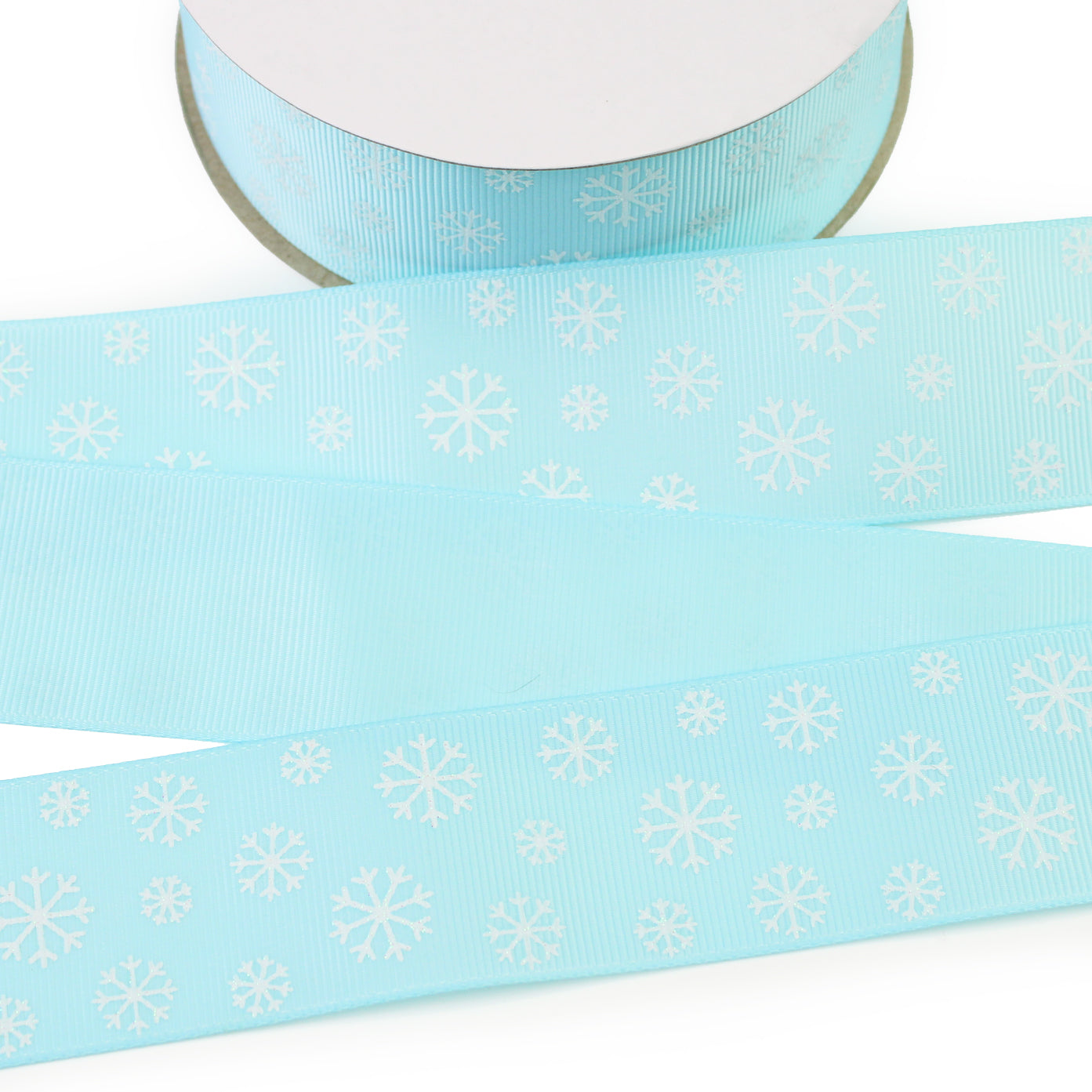 White Snowflakes Grosgrain Ribbon