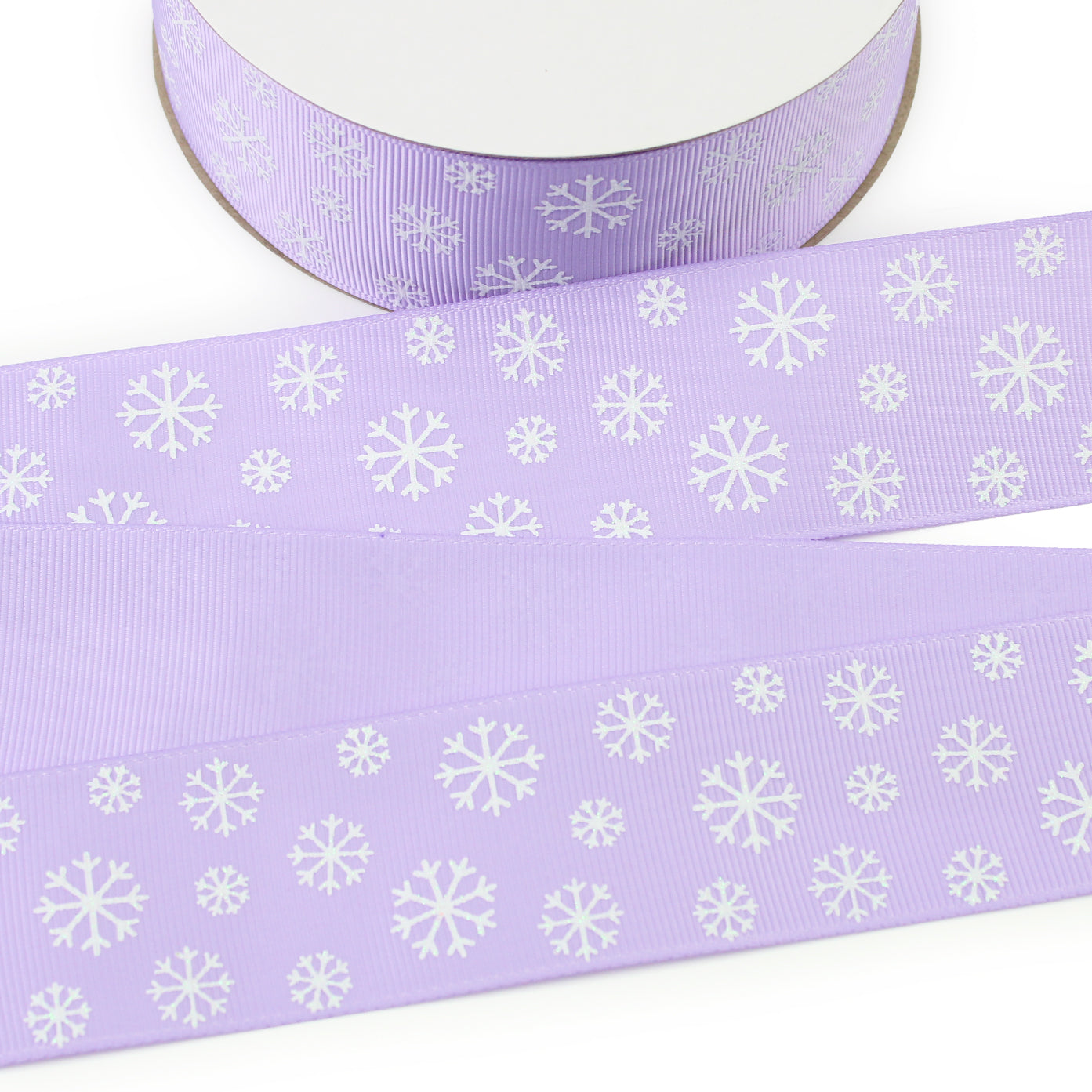 White Snowflakes Grosgrain Ribbon