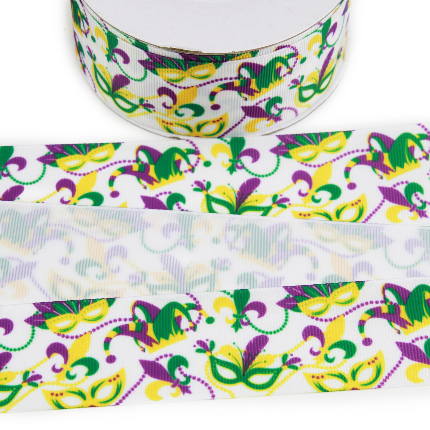 Mardi Gras Masks Grosgrain Ribbon