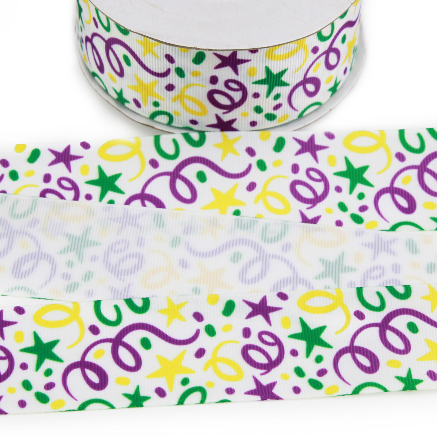 Mardi Gras Confetti Grosgrain Ribbon