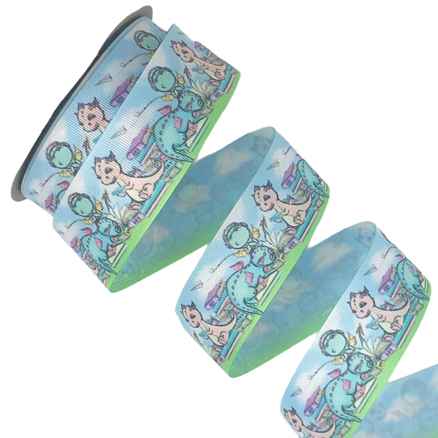 Watercolor Dragons Grosgrain Ribbon