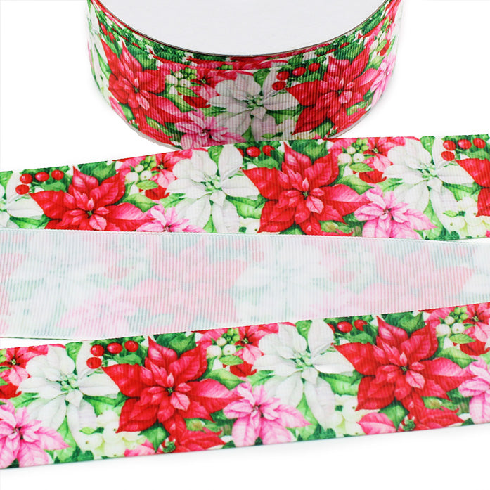 Poinsettias Grosgrain Ribbon