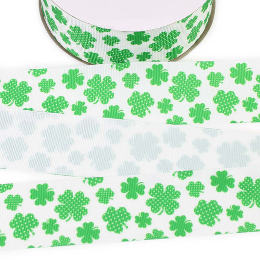 Polka Dot Shamrocks Grosgrain Ribbon