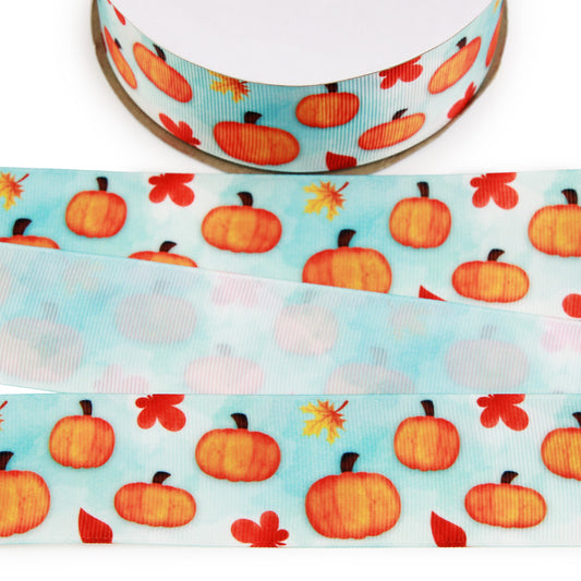 Watercolor Pumpkins Grosgrain Ribbon