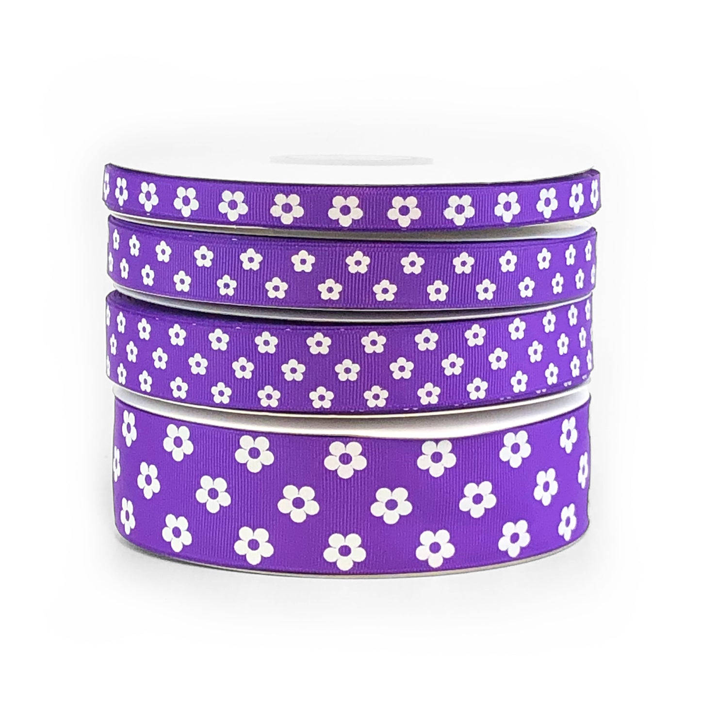 Flower On Purple Grosgrain Ribbon