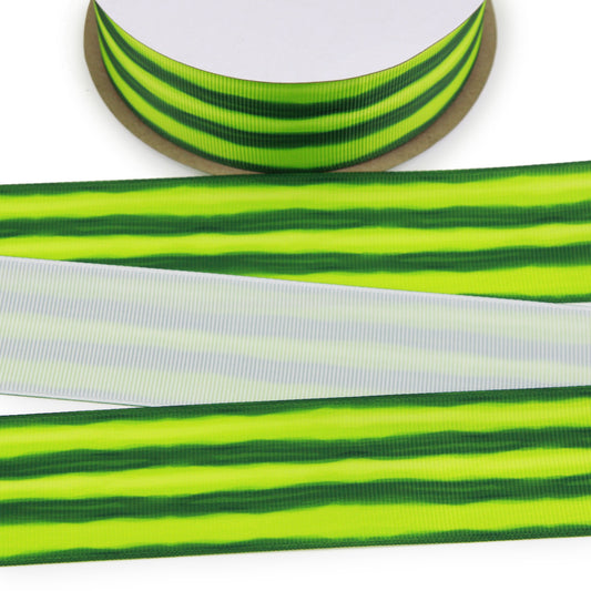 Watercolor Watermelon Rind Grosgrain Ribbon