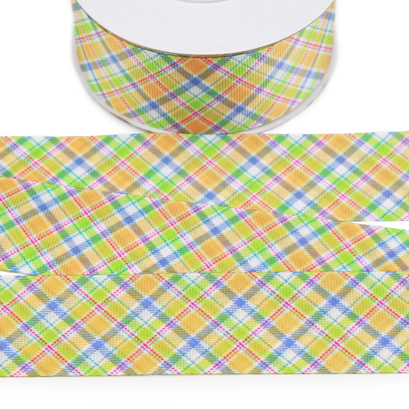 Spring Plaid Grosgrain Ribbon