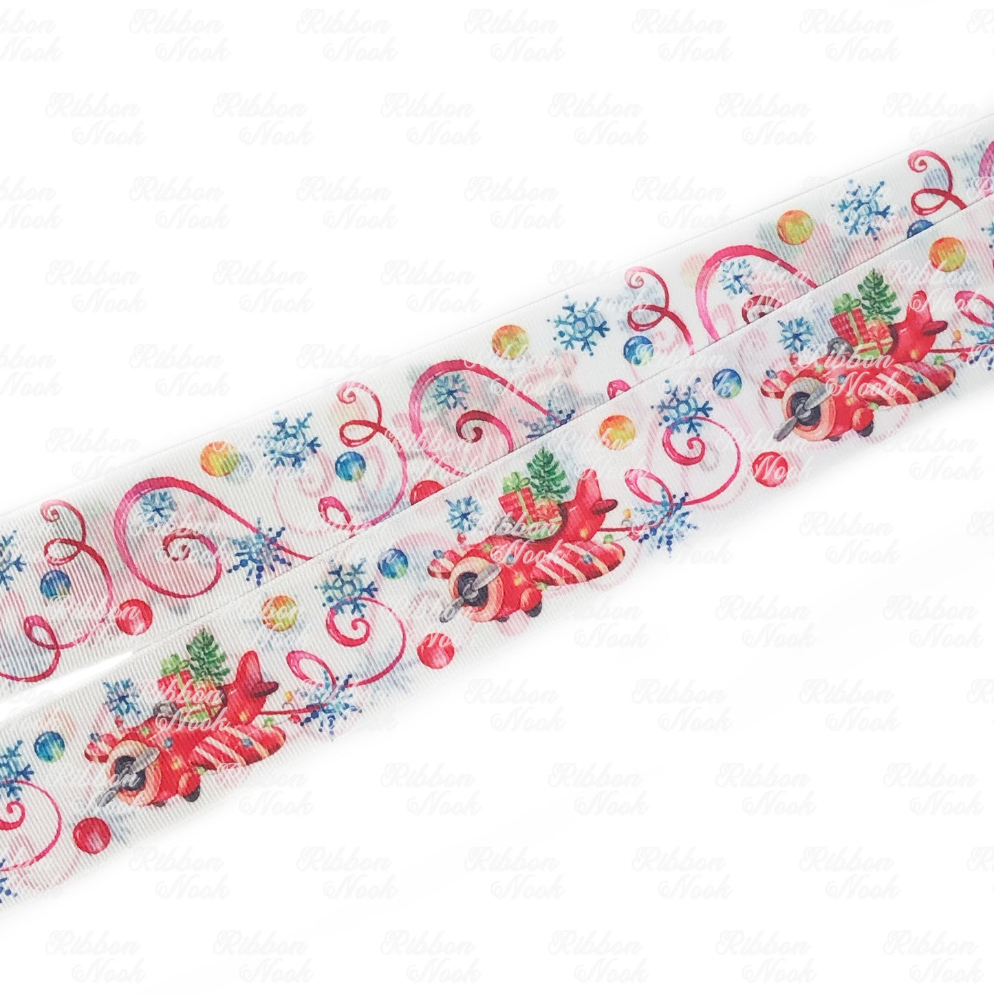 Christmas Airplane  Grosgrain Ribbon