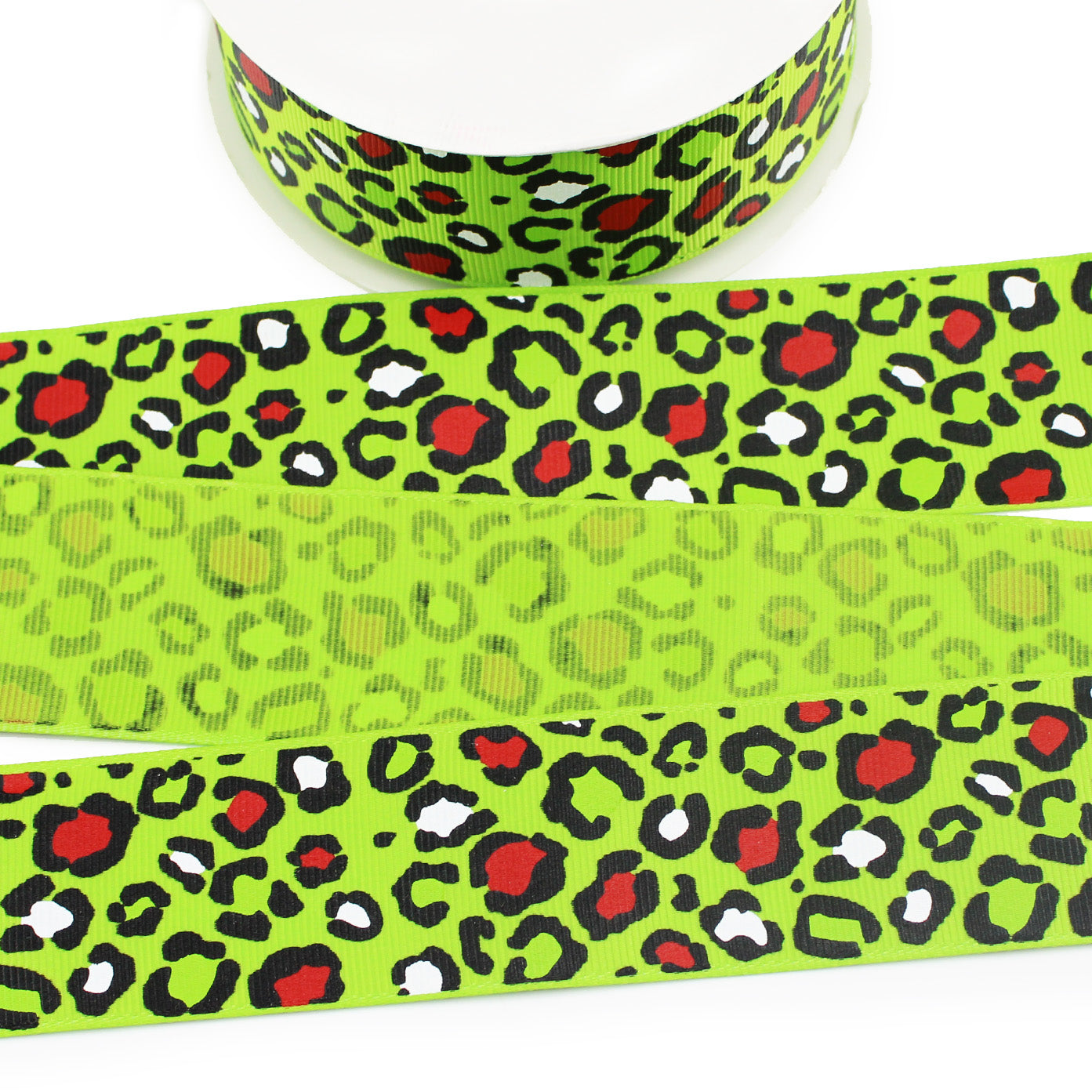 Christmas Leopard Grosgrain Ribbon