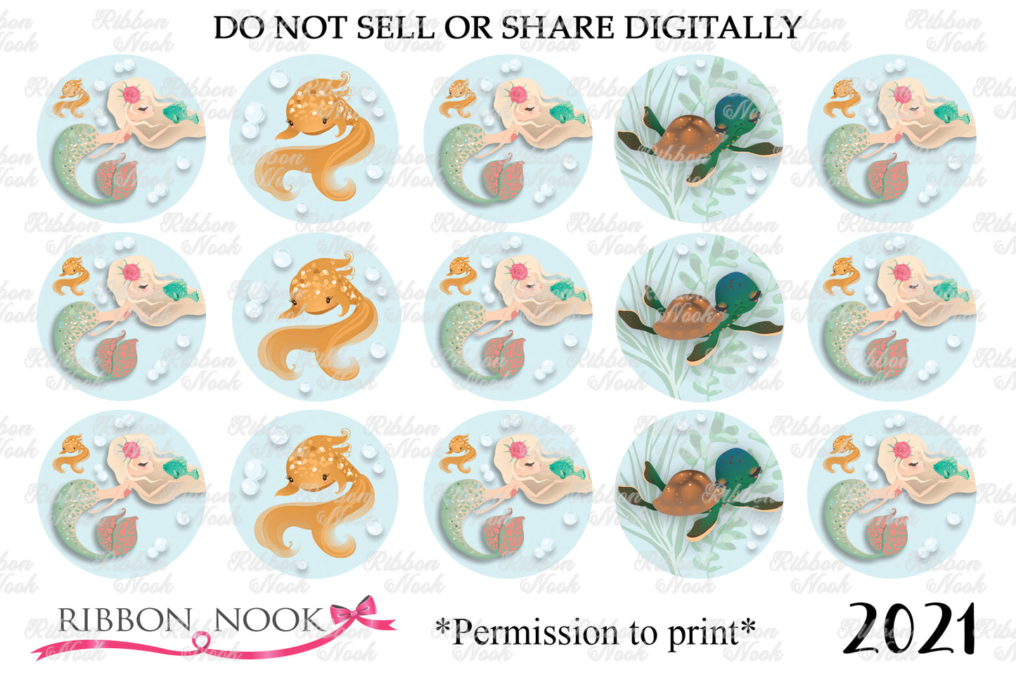 Adoring Mermaid Bottle Cap Images