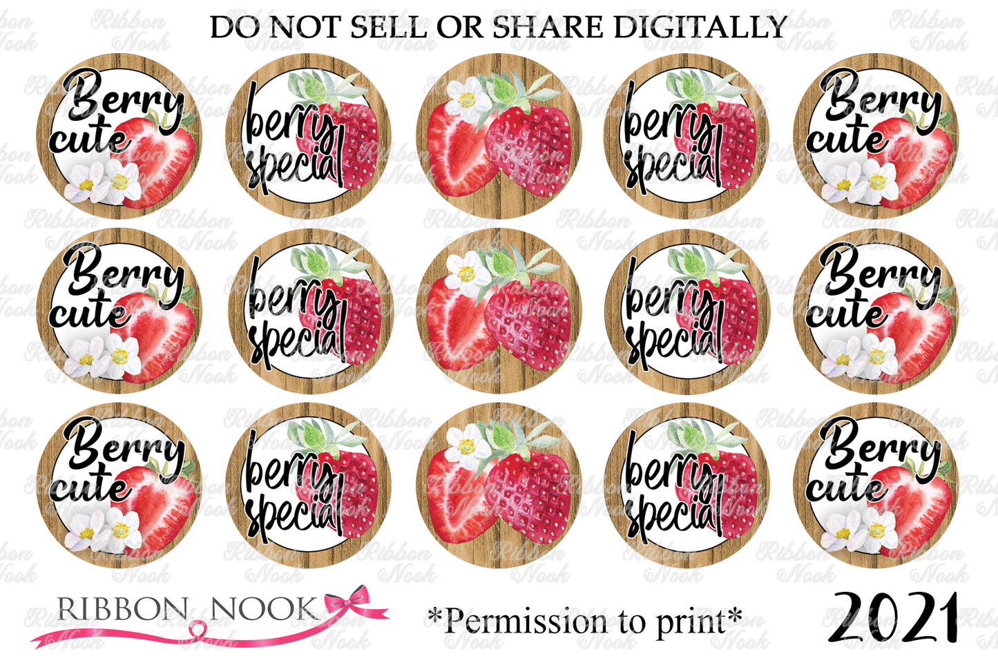 Juicy Strawberries Bottle Cap Images