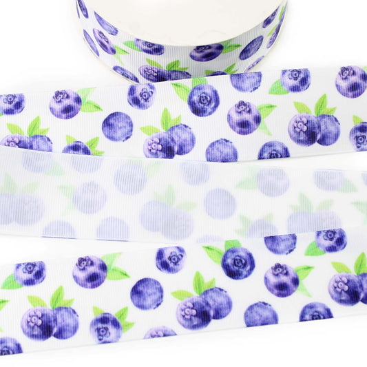 Ripe Blueberries Grosgrain Ribbon