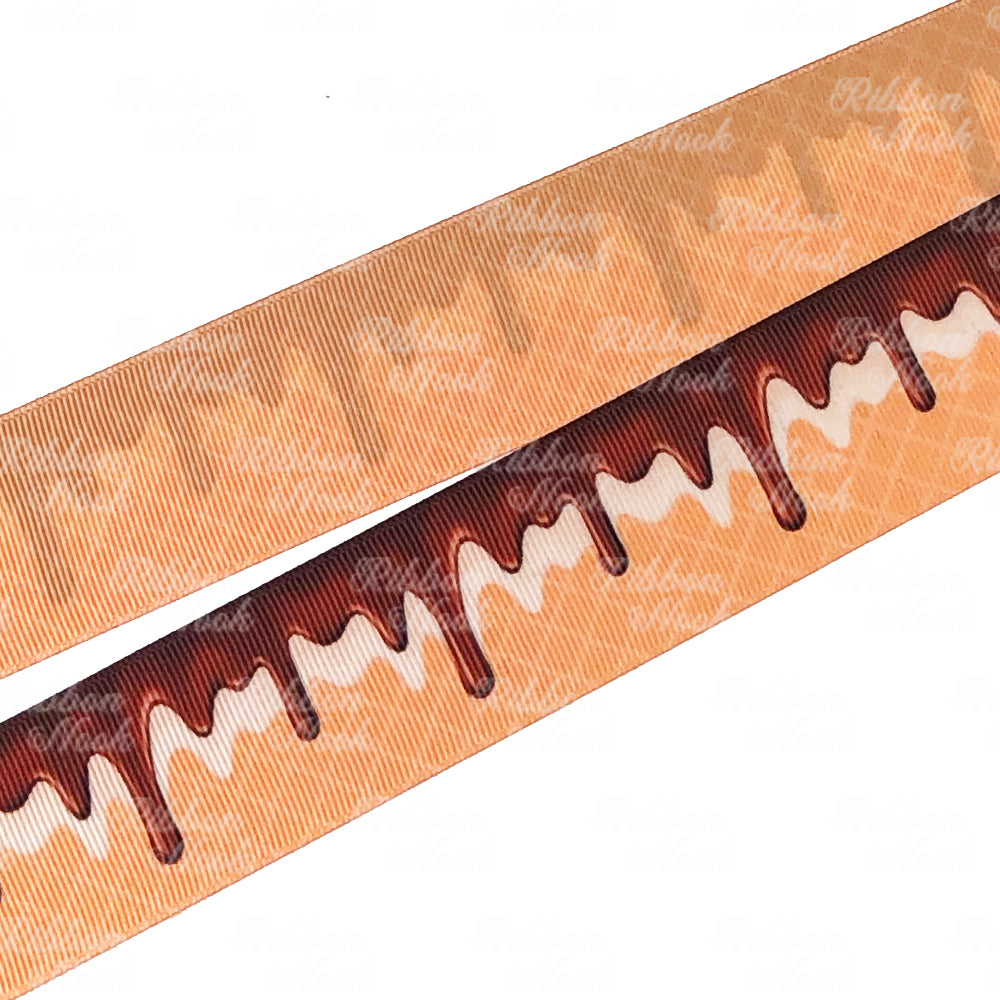 Dripping Ice Cream And Waffle Cone Grosgrain Ribbon – Ribbon Nook