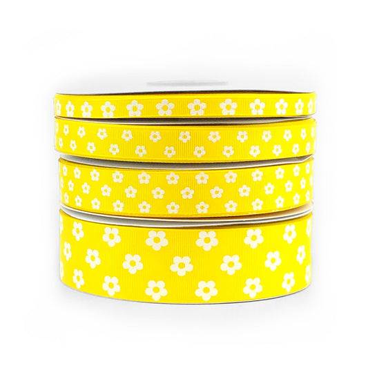 Flower On Daffodil Grosgrain Ribbon