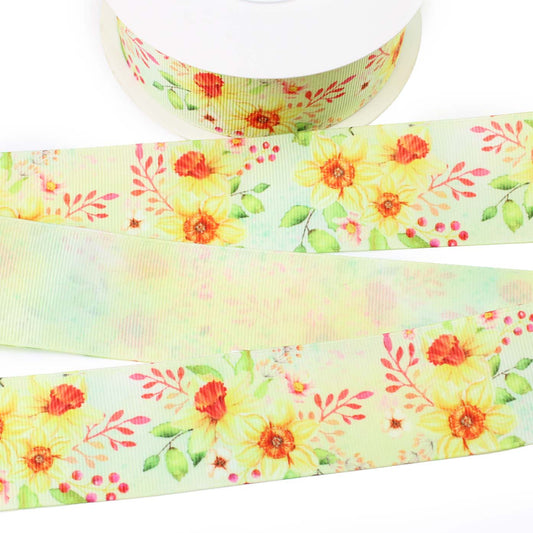 Yellow Daffodils Grosgrain Ribbon