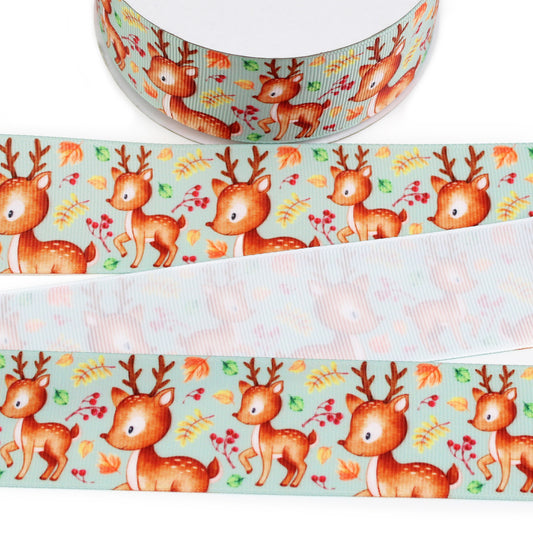 Fall Deer Grosgrain Ribbon