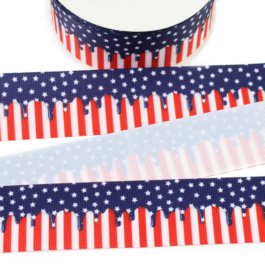 Dripping Flag Grosgrain Ribbon