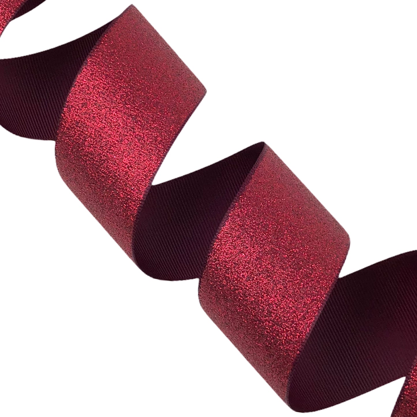 Wine Soft Glitter Grosgrain Ribbon