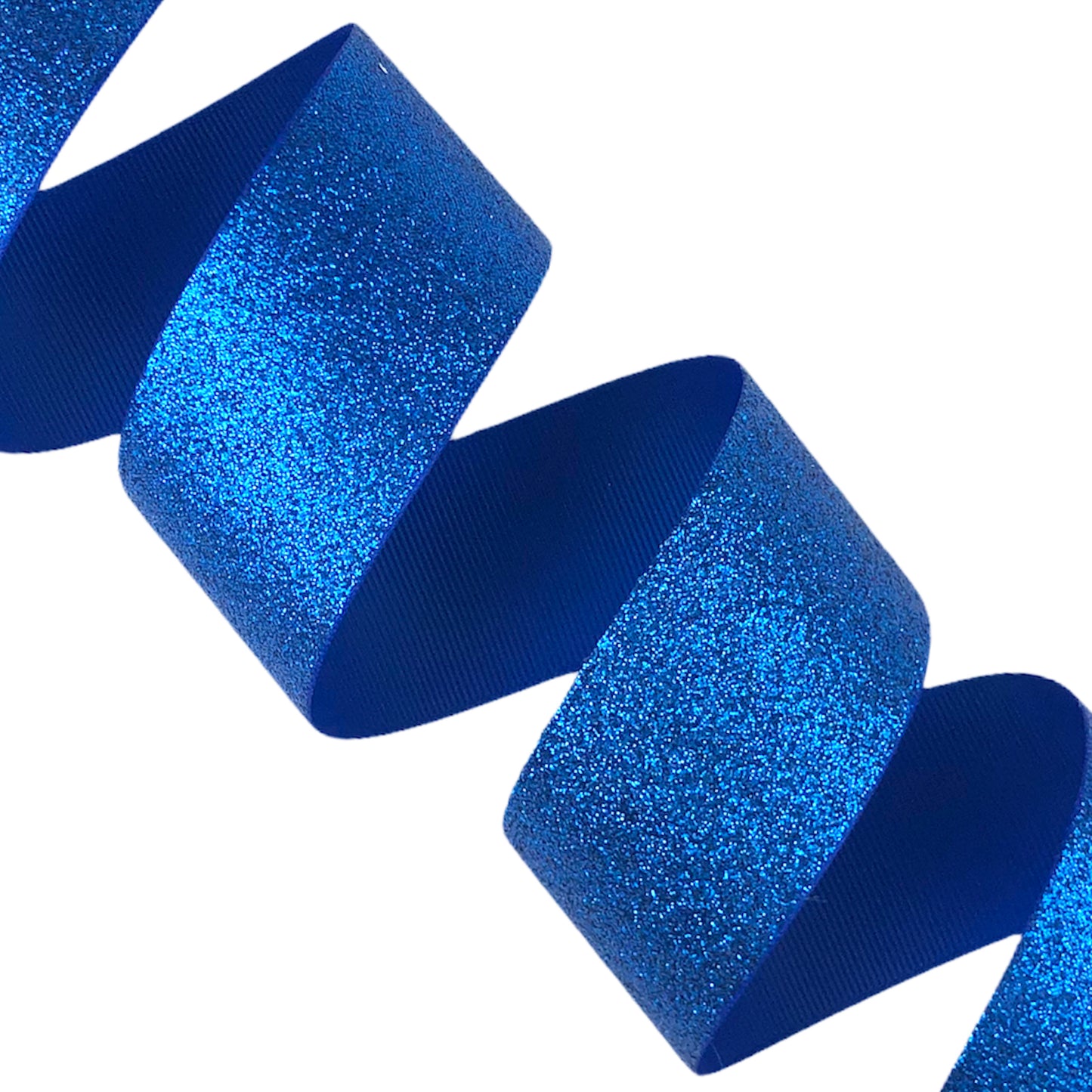 Electric Blue Soft Glitter Grosgrain Ribbon