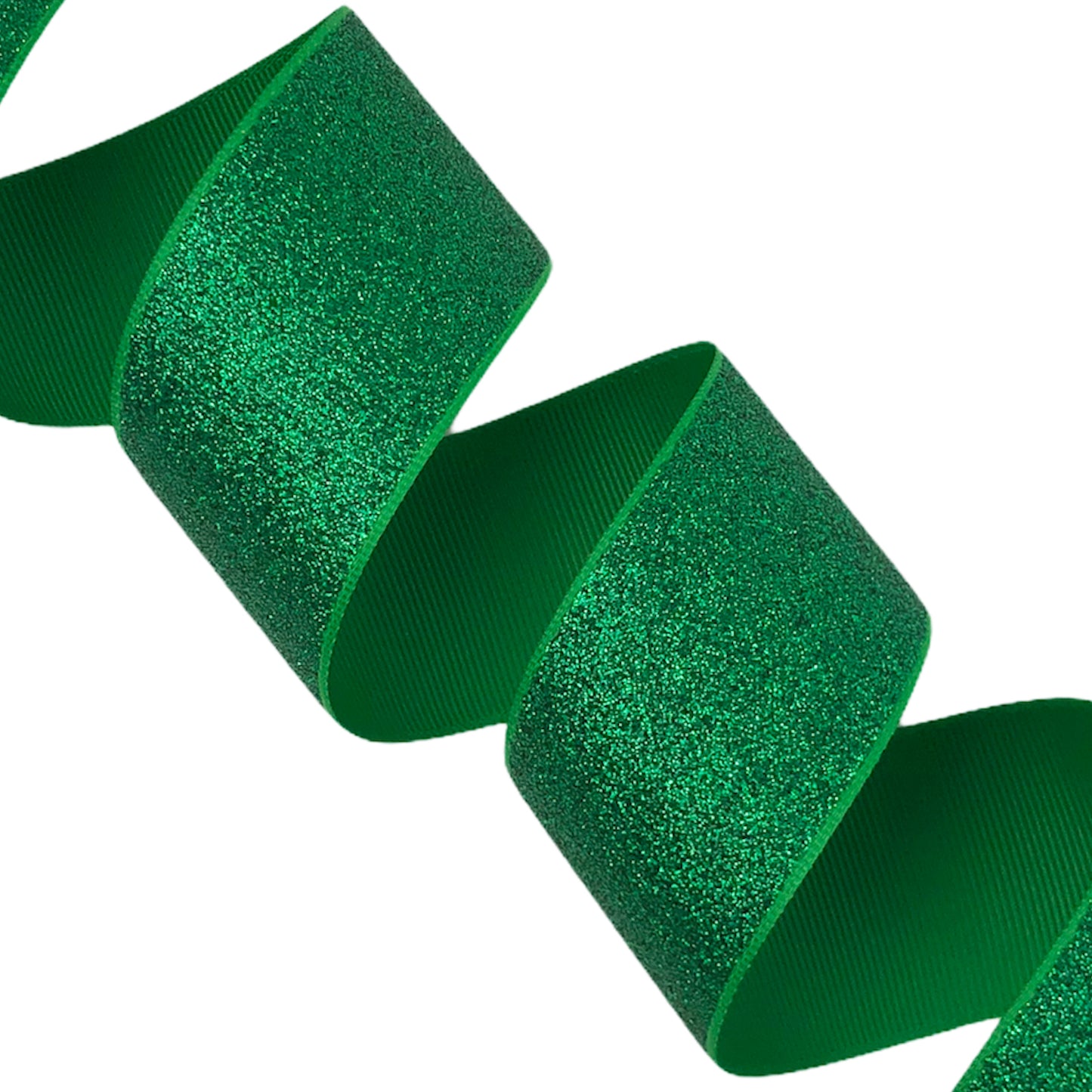 Emerald Soft Glitter Grosgrain Ribbon