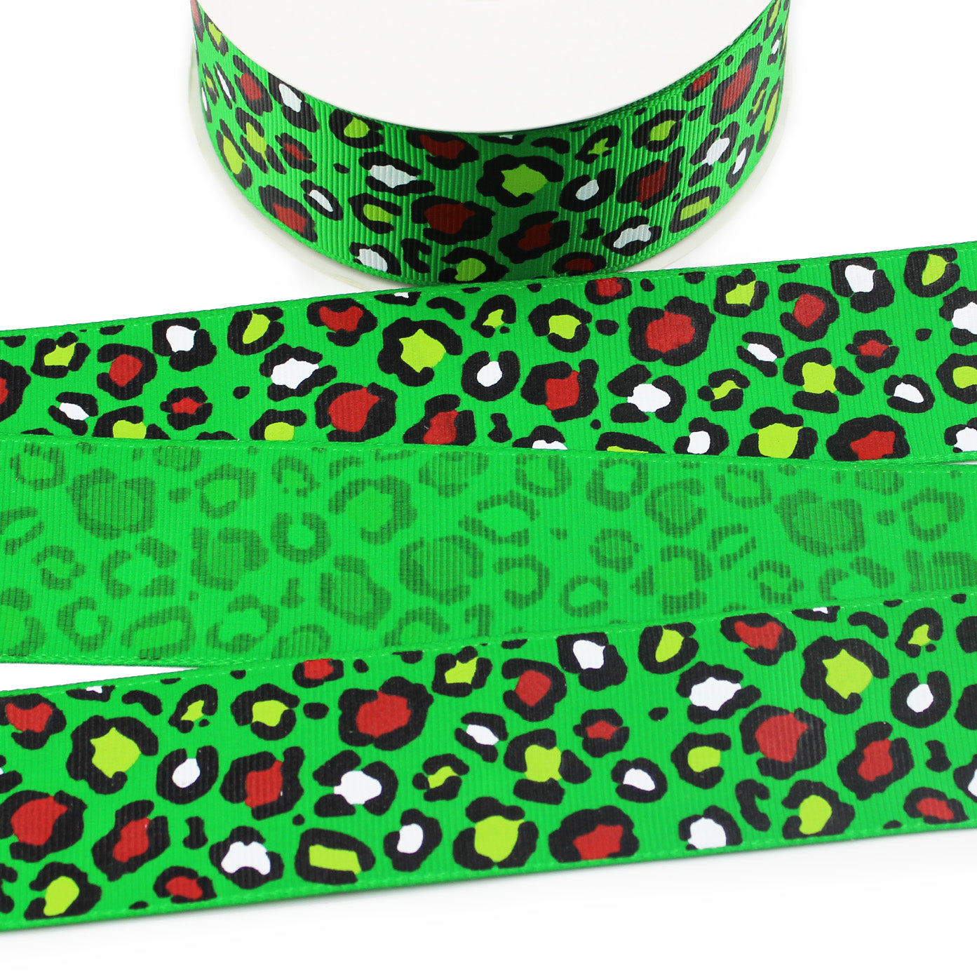 Christmas Leopard Grosgrain Ribbon