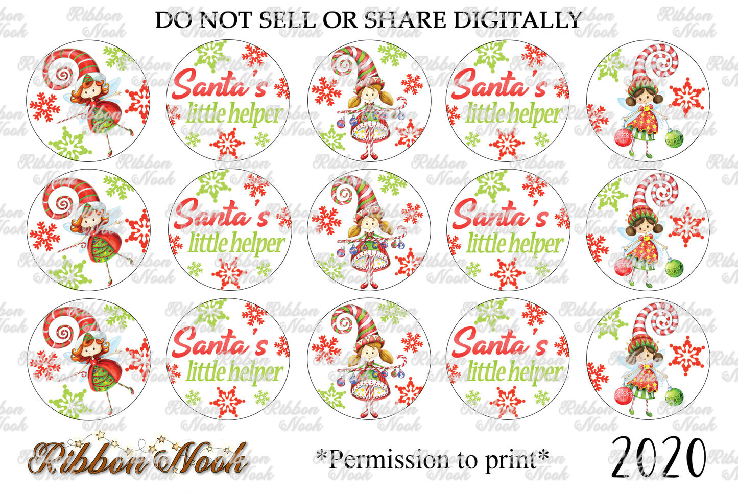 Santa's Little Helper Bottle Cap Images