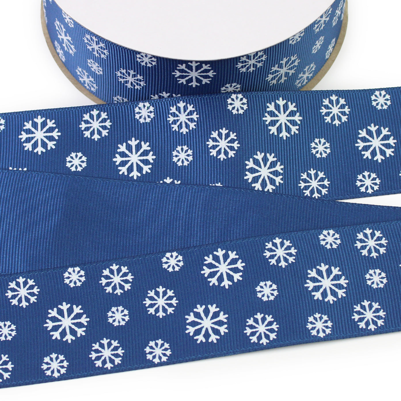 White Snowflakes Grosgrain Ribbon