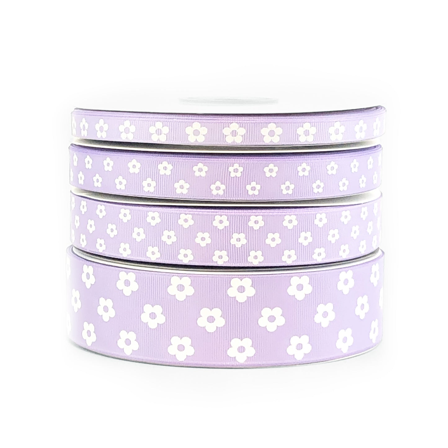 Flower On Light Orchid Grosgrain Ribbon