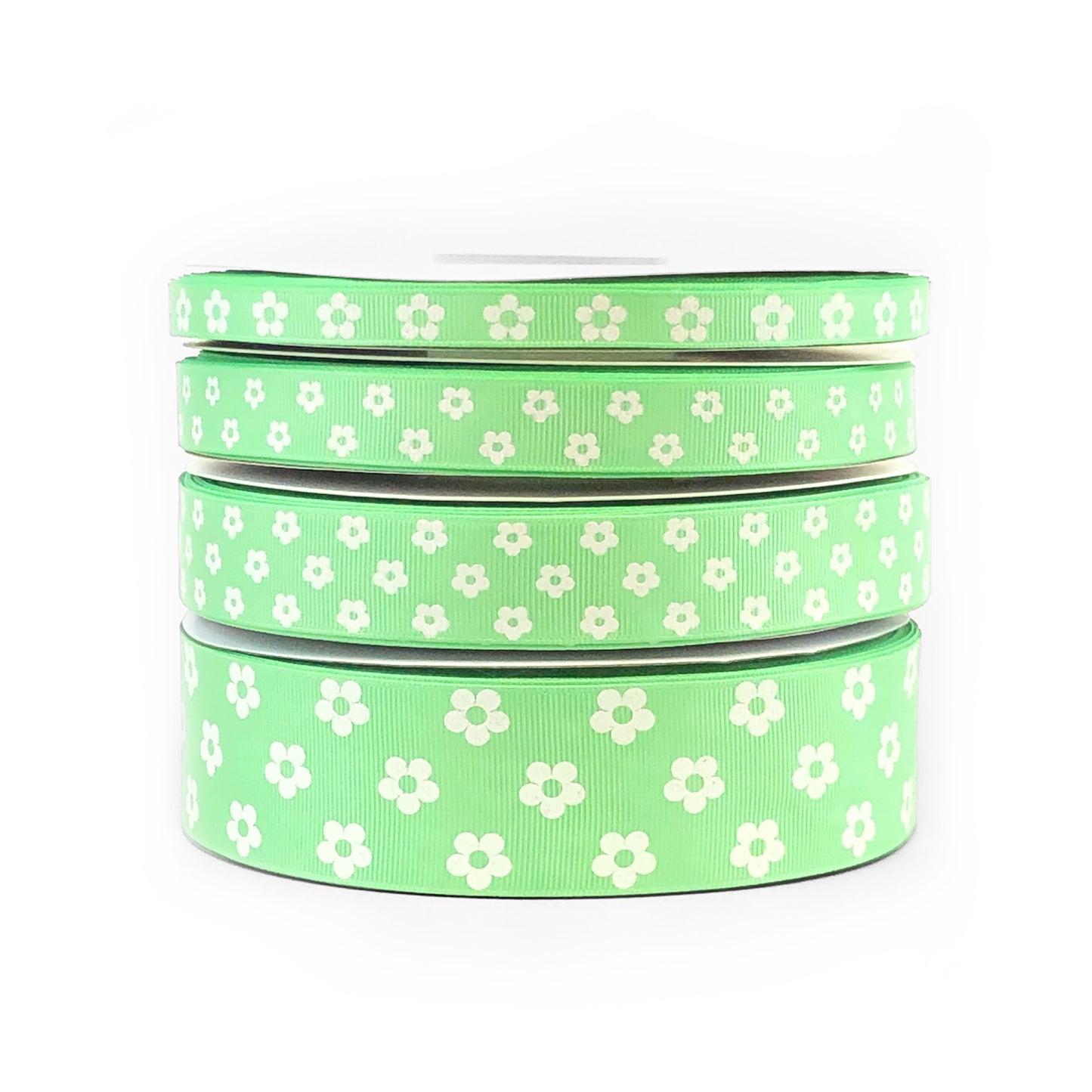 Flower On Mint Grosgrain Ribbon