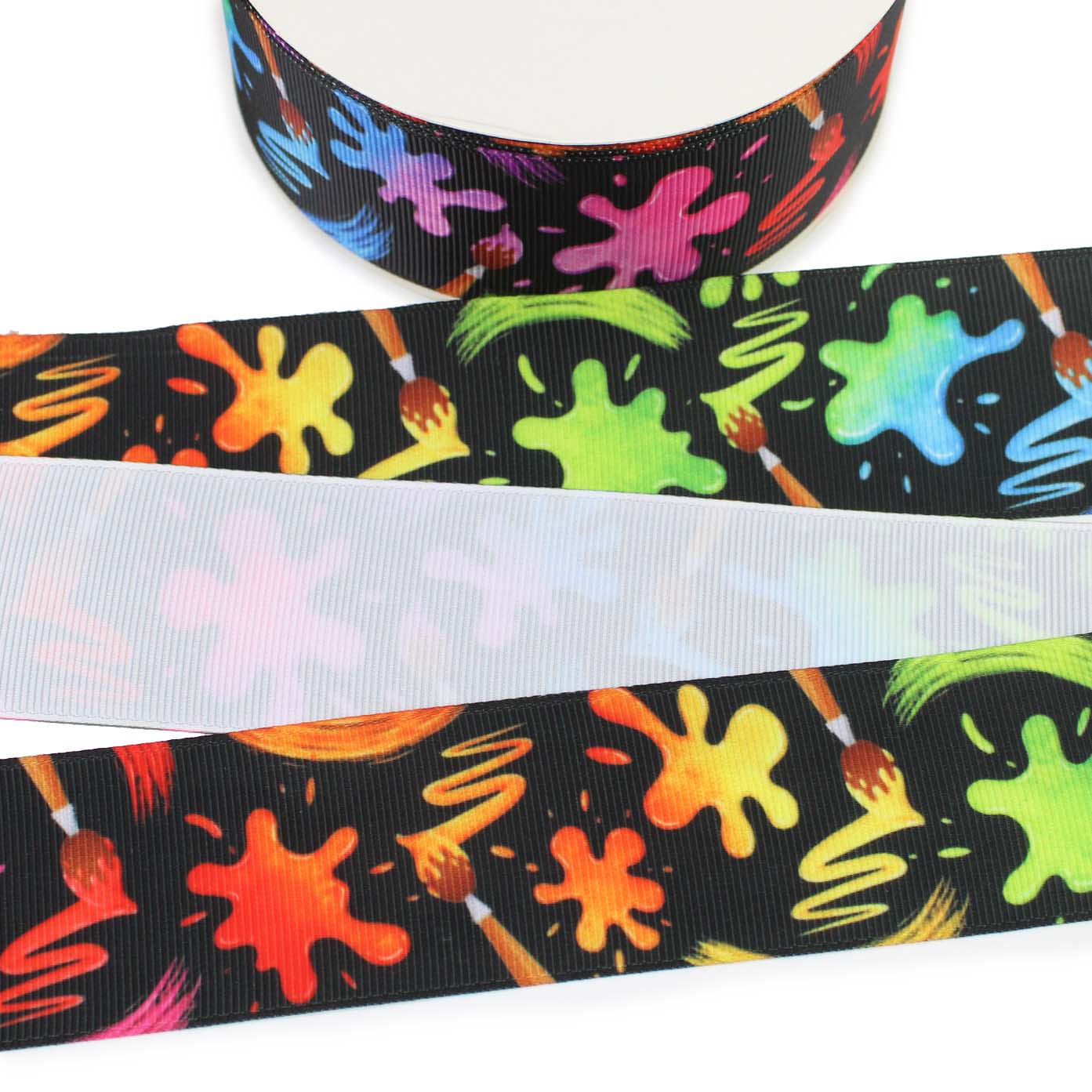 Paint Splatter Grosgrain Ribbon