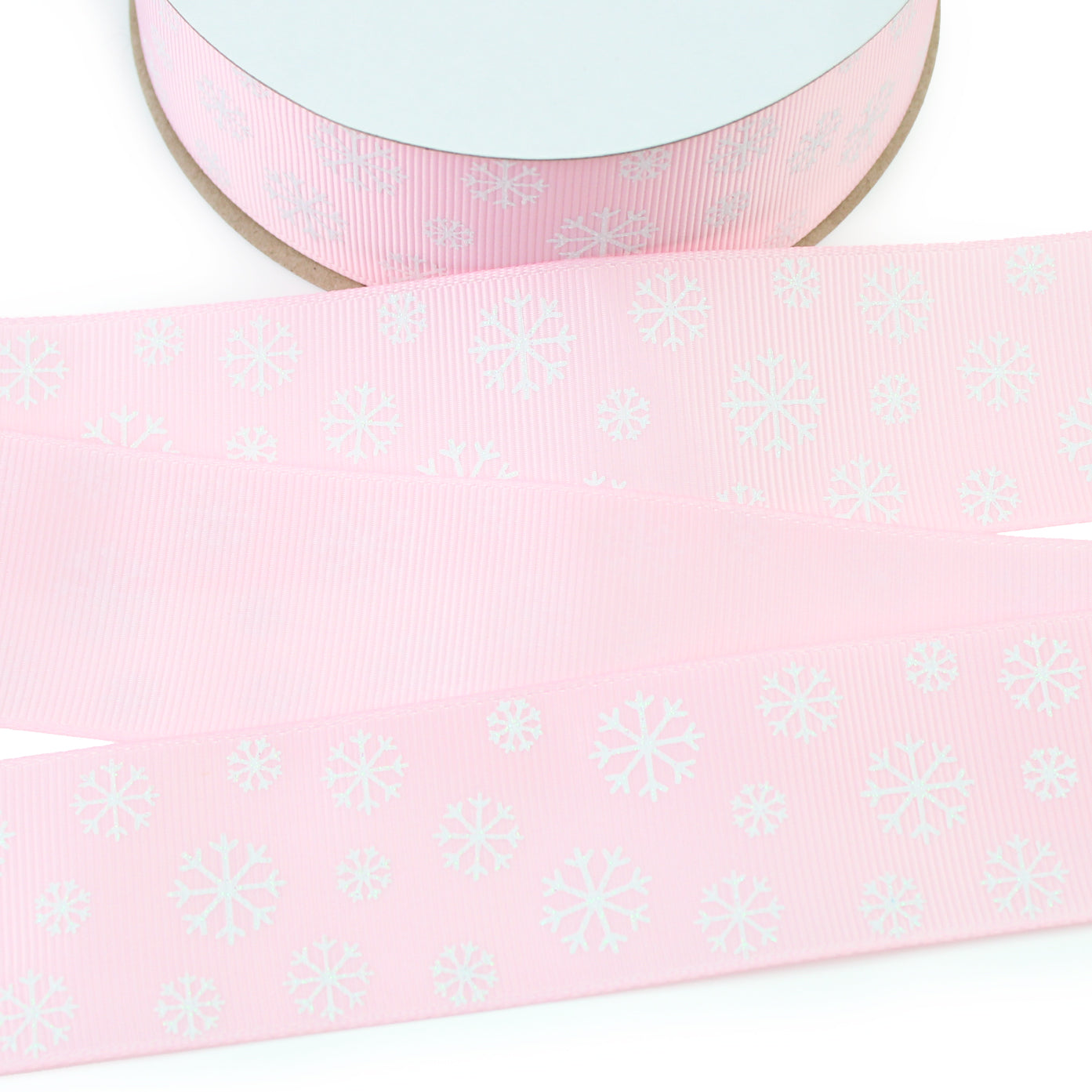 White Snowflakes Grosgrain Ribbon