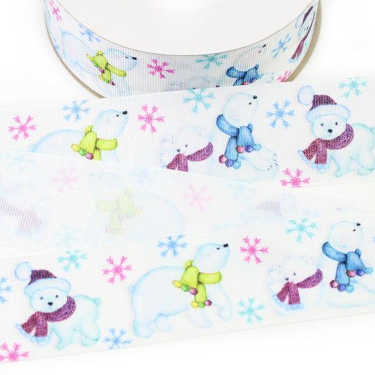 Polar Bears Grosgrain Ribbon