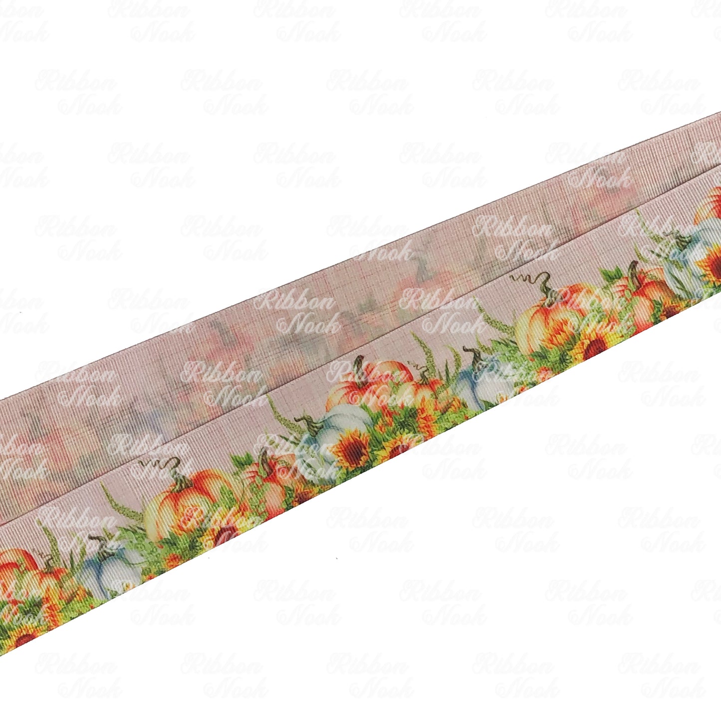 Pumpkins and Sunflowers Grosgrain Ribbon