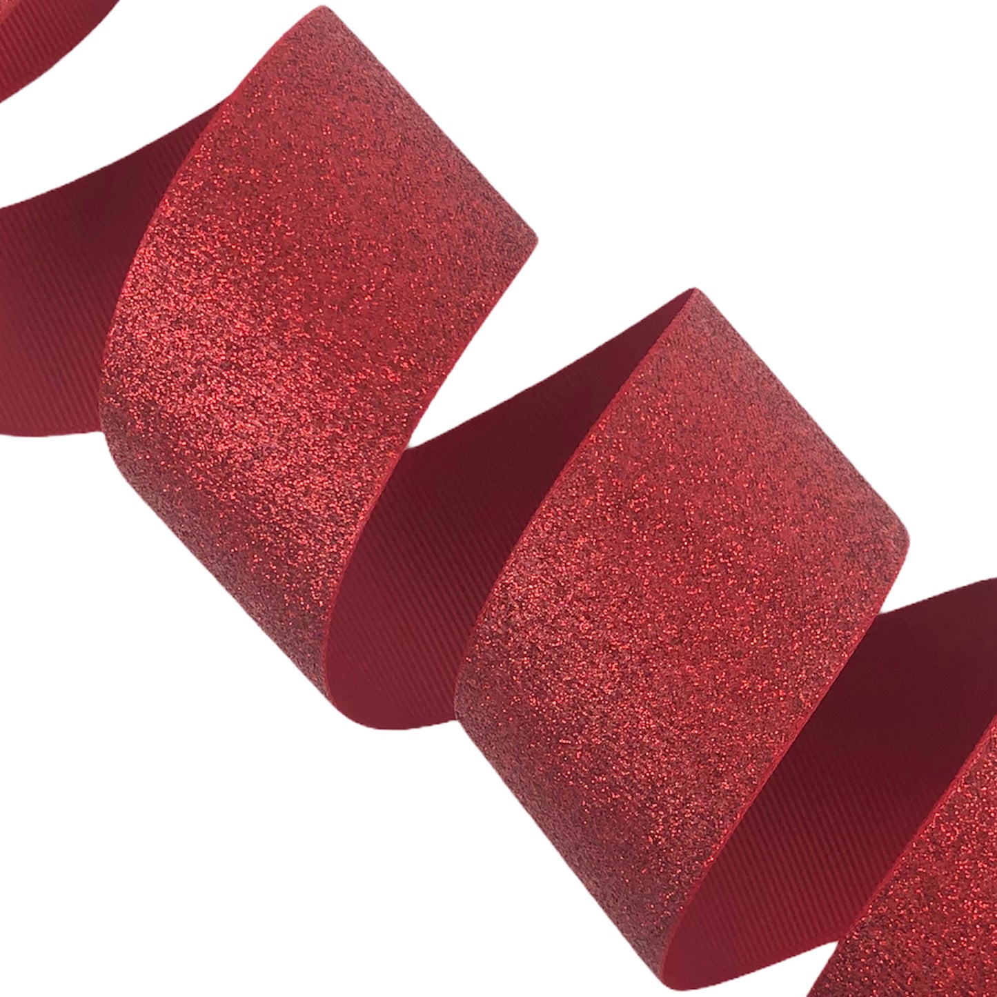 Red Soft Glitter Grosgrain Ribbon