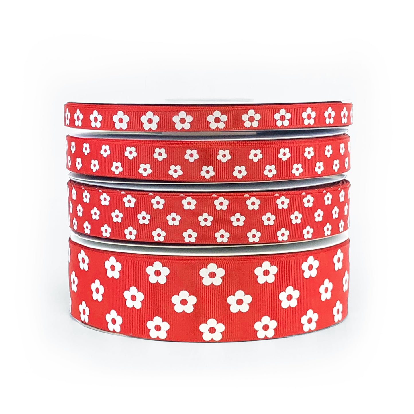 Flower on Red Grosgrain Ribbon