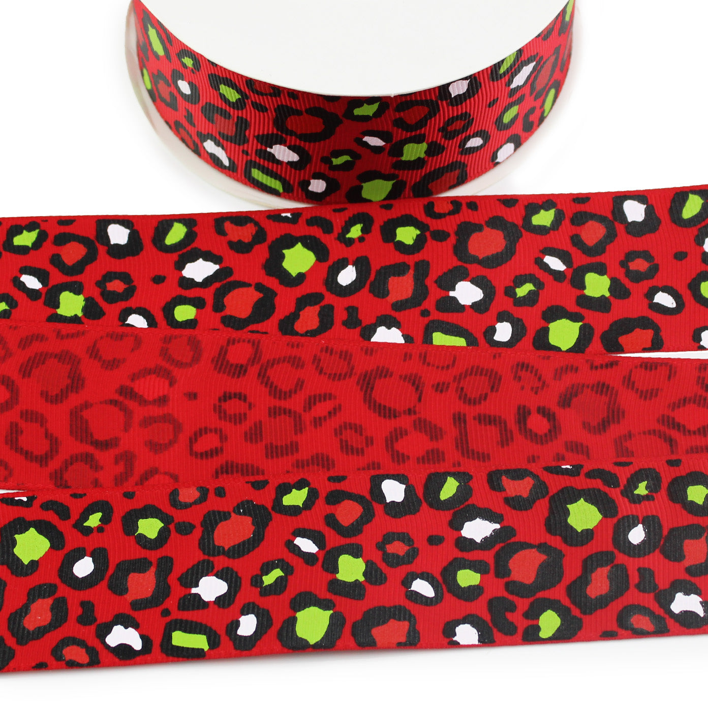 Christmas Leopard Grosgrain Ribbon