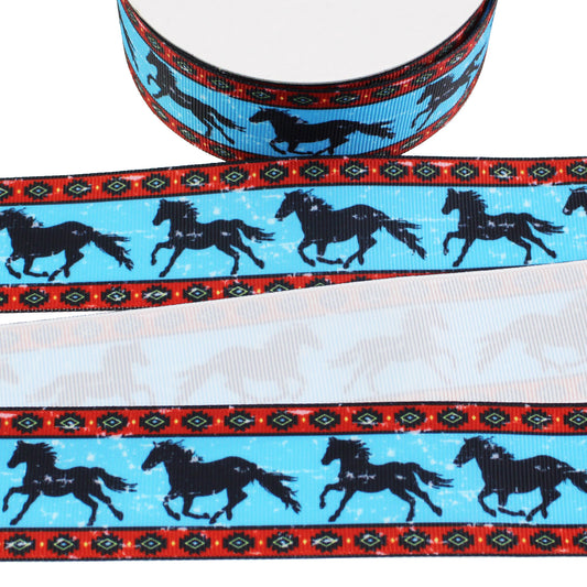 Running Horses Grosgrain Ribbon