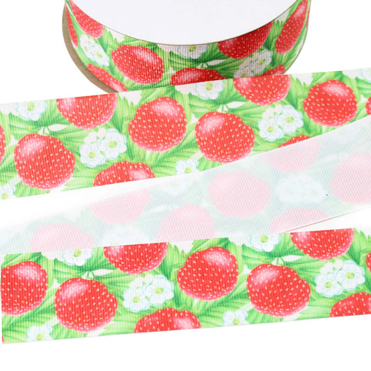 Delicious Strawberries Grosgrain Ribbon