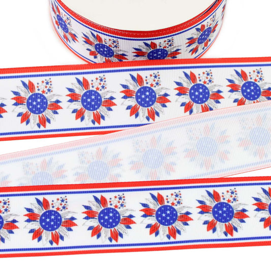 Patriotic Sunflower Grosgrain Ribbon