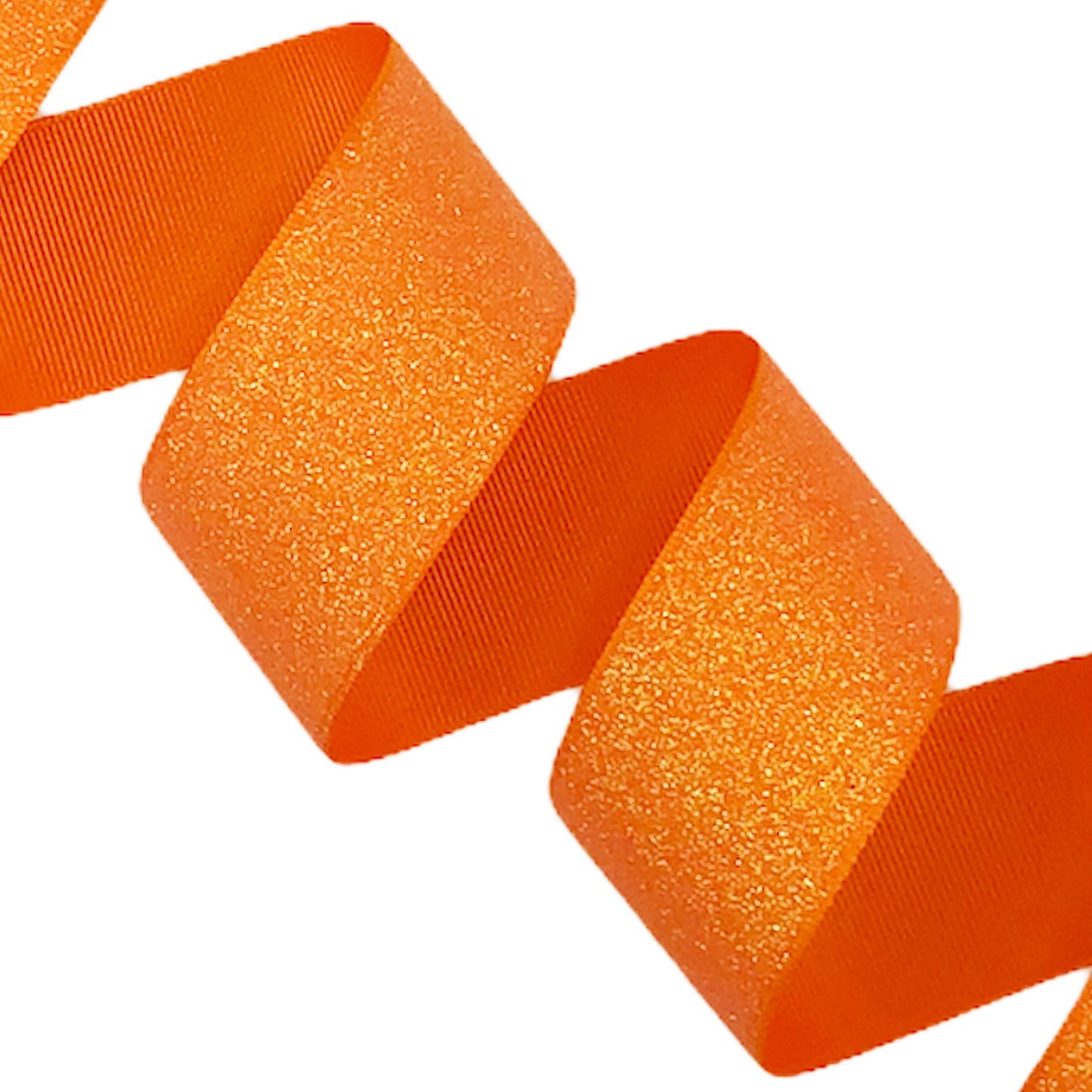 Tangerine Soft Glitter Grosgrain Ribbon