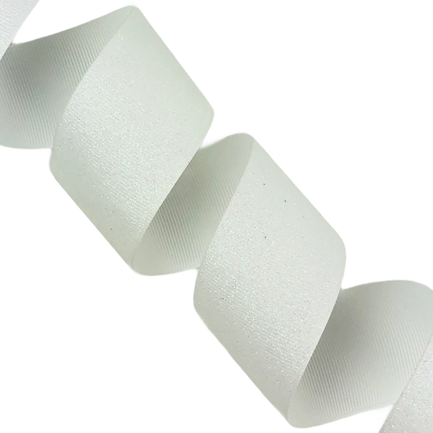 White Soft Glitter Grosgrain Ribbon